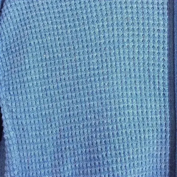 Daisy Fuentes Blue Thermal Knit Open Front Long Sleeve Cardigan Sweater - Picture 3 of 5